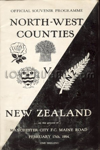 1954 North-Western Counties v New Zealand  Rugby Programme
